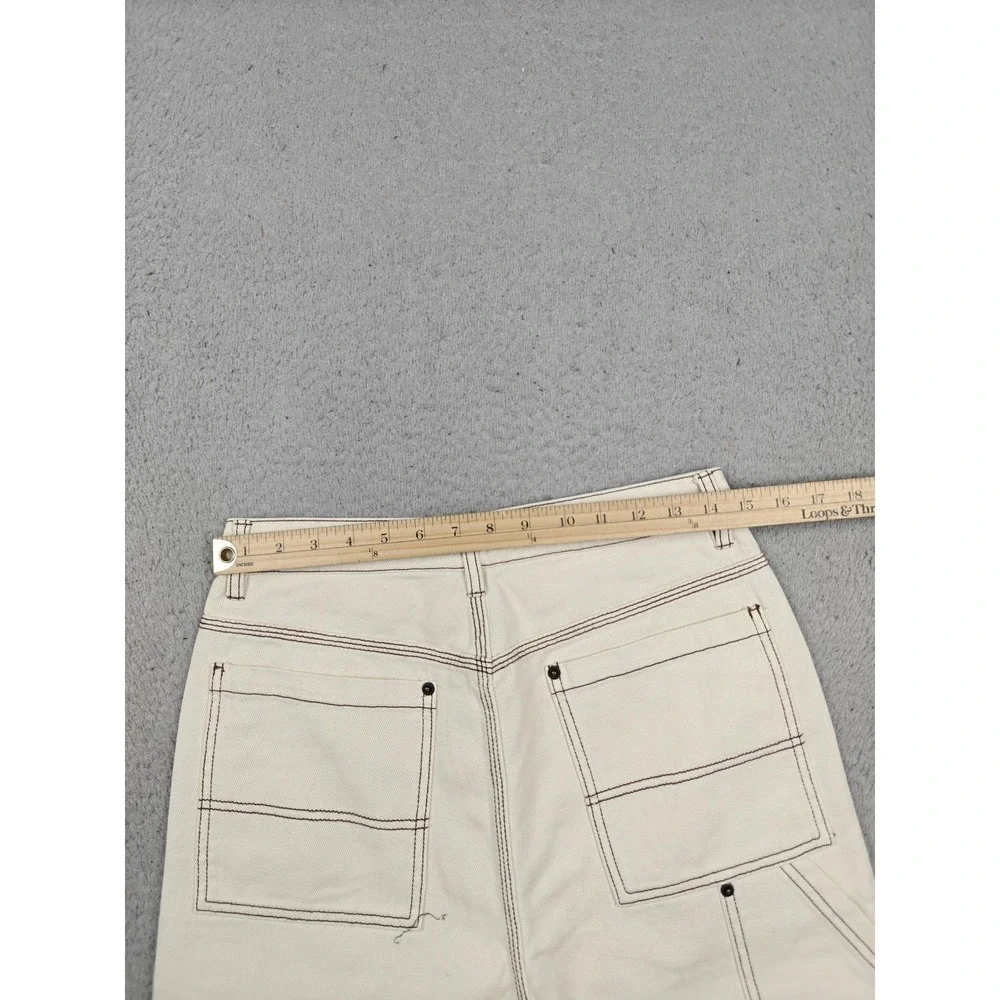 Honor The Gift Pants Womens Medium White Carpenter Twill Straight Leg Workwear - Picture 6 of 8